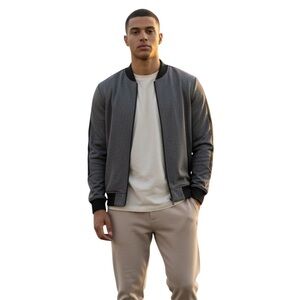 Robert Barakett Charcoal Bomber Jacket